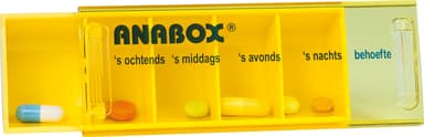 Anabox medicijndagdoos vijf vakken