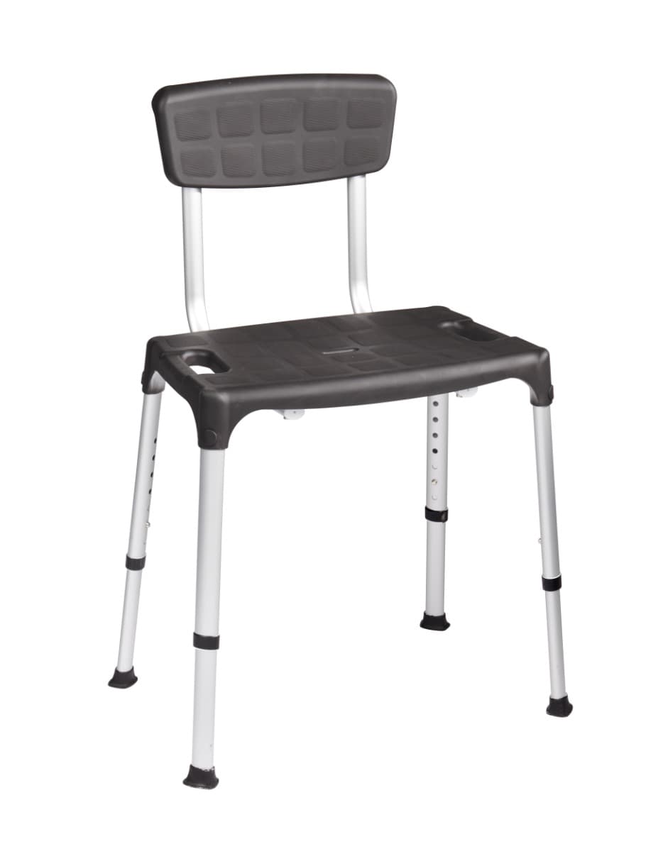 SecuCare Douchestoel Quattro met rugleuning  (in hoogte verstelbaar)