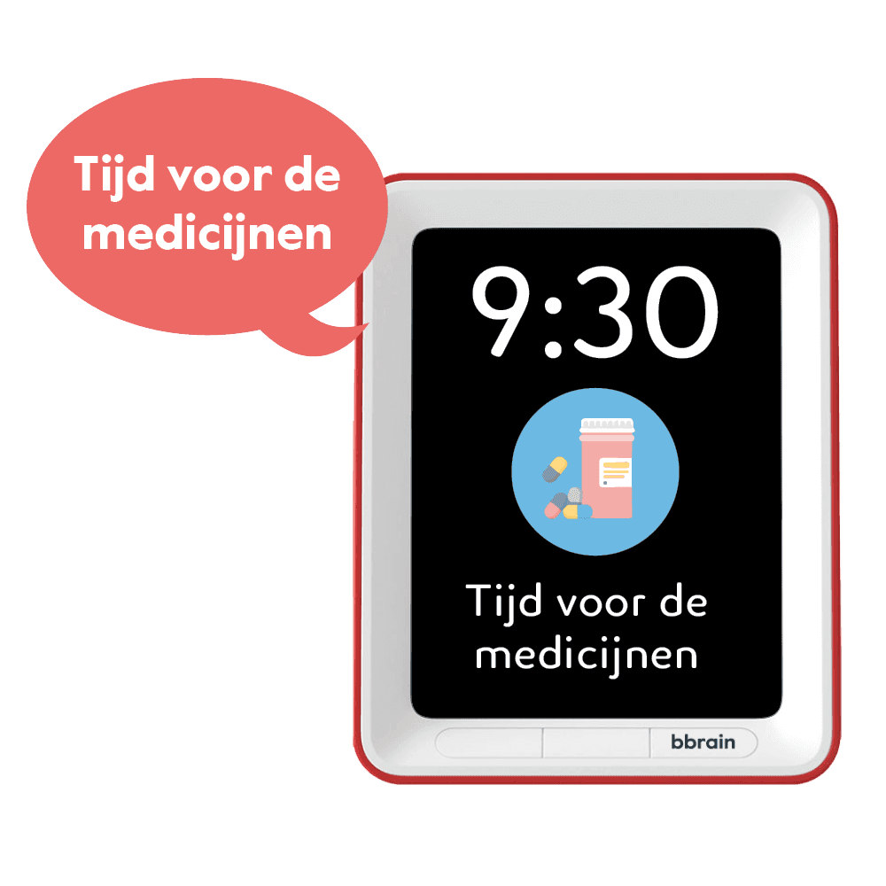 BBrain sprekende klok makkelijk in gebruik voorbeeld melding