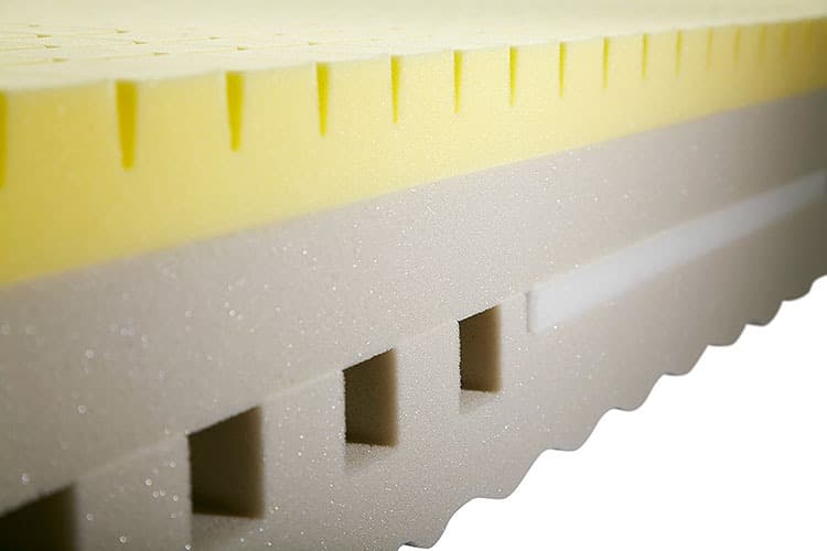 Deron Bloq koudschuimmatras en traagschuimmatras met ondersteuning in schouders en heupen schuim detail