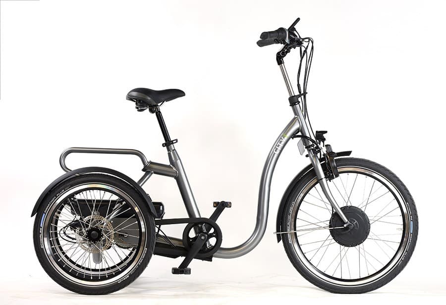 Huka hoge driewielfiets City zilver