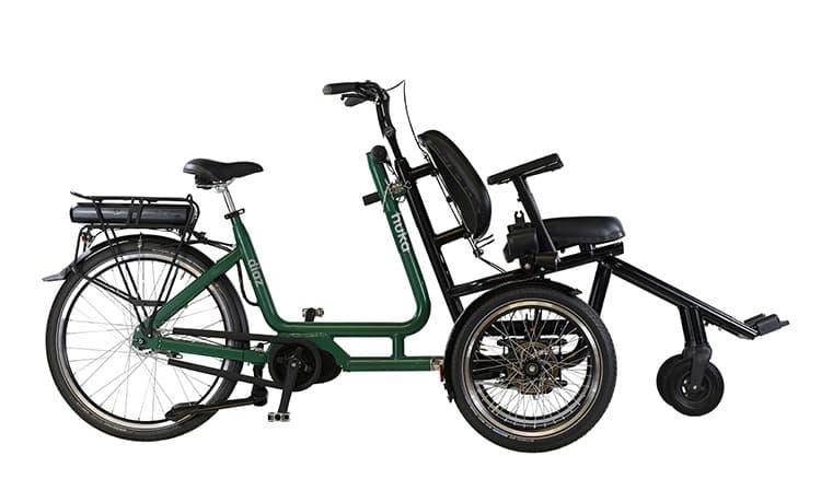 Huka Diaz rolstoelfiets met afneembare rolstoel groen
