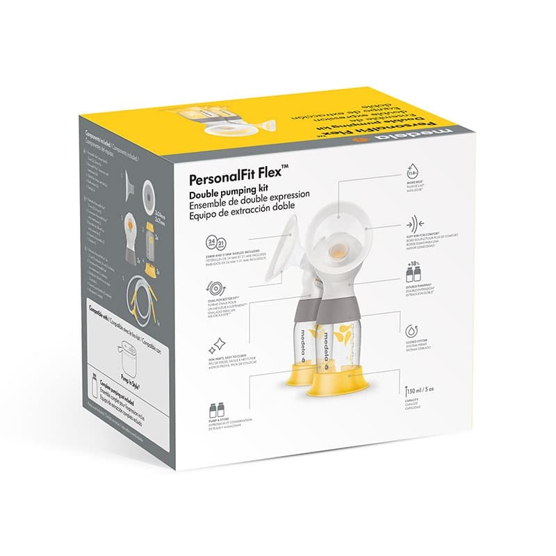 Medela PersonalFit Flex dubbele afkolfset achterkant verpakking
