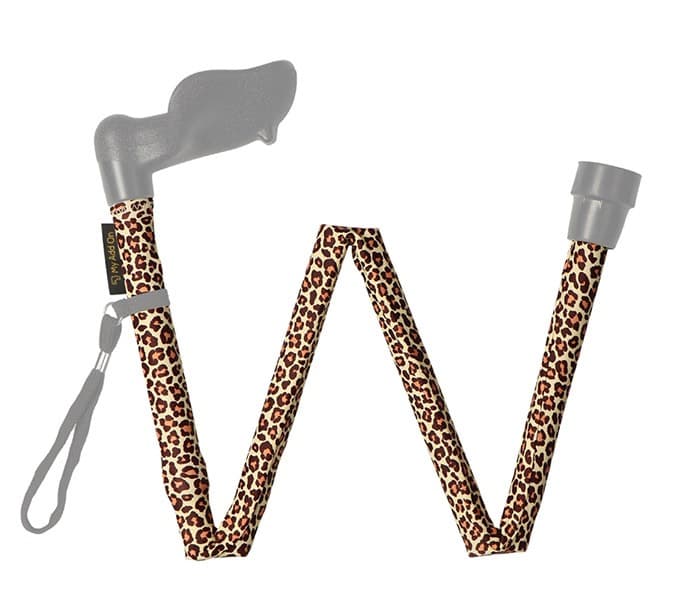 MyCover afneembare wandelstok- en elleboogkrukhoes luipaard opvouwbare stok