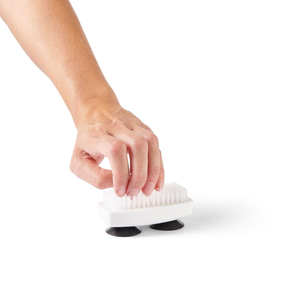 Nagelborstel op zuignap wit reinig je nagels met één hand