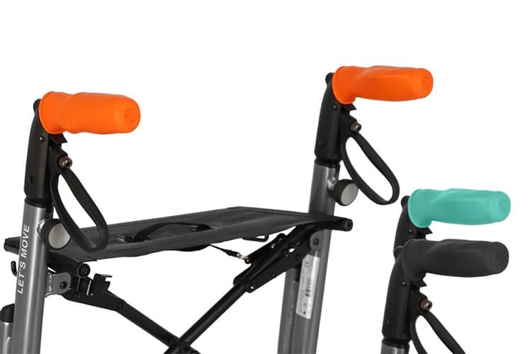 MyRollerSleeve gelpad en hoes voor rollator handvat oranje, zwart en turquoise