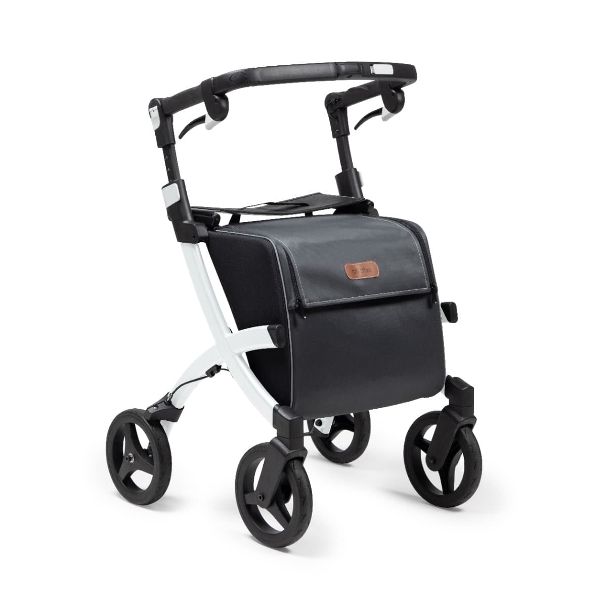Rollz Flex 2 rollator boodschappenrollator schuinvooraanzicht wit