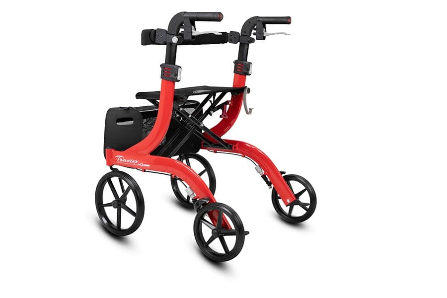 Travixx Classic lichtgewicht rollator rood schuinachter