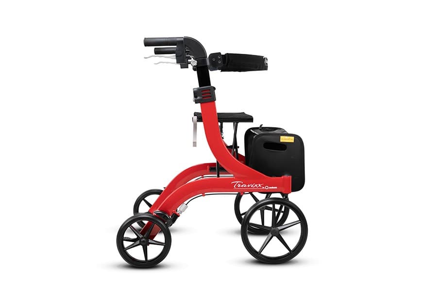 Travixx Classic lichtgewicht rollator rood zijkant