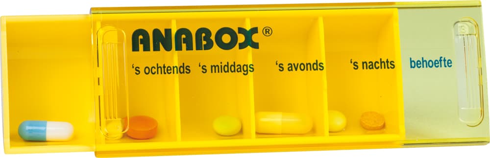 Anabox medicijndagdoos vijf vakken