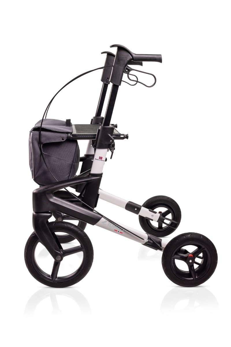Topro Olympos ATR rollator zilver met zwarte accenten zijaanzicht
