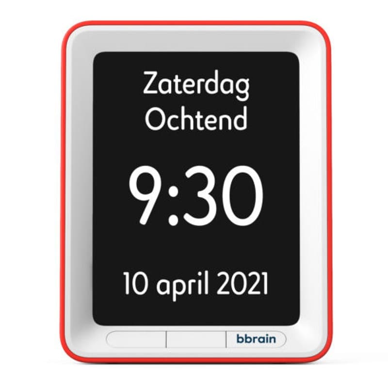 BBrain sprekende klok makkelijk in gebruik rood wit