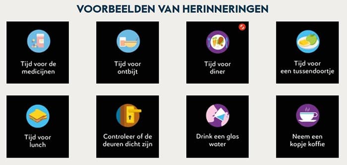 BBrain sprekende klok makkelijk in gebruik voorbeelden van herinneringen