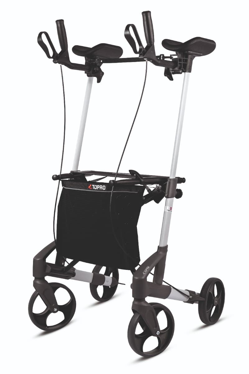 Topro Troja Walker 2 zilverkleurig rollator met onderarmschalen