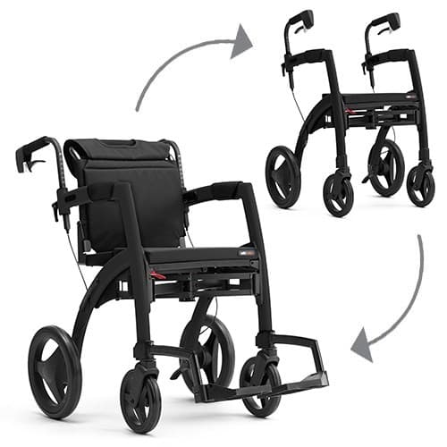 Rolstoel en rollator in 1
