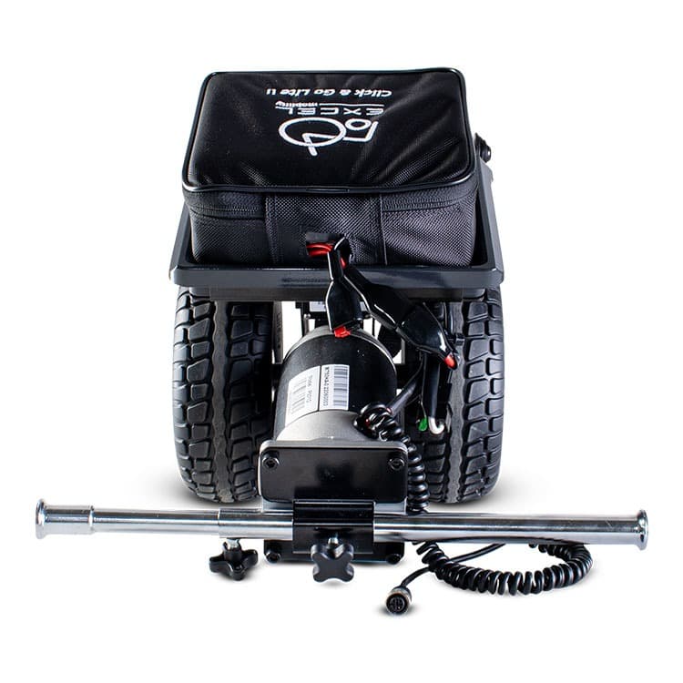 Excel Click & Go Lite II elektrische duwondersteuning rolstoel vooraanzicht