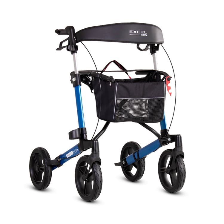 Excel Esprit rollator opvouwbaar met stokhouder blauw exclusief bij Medipoint