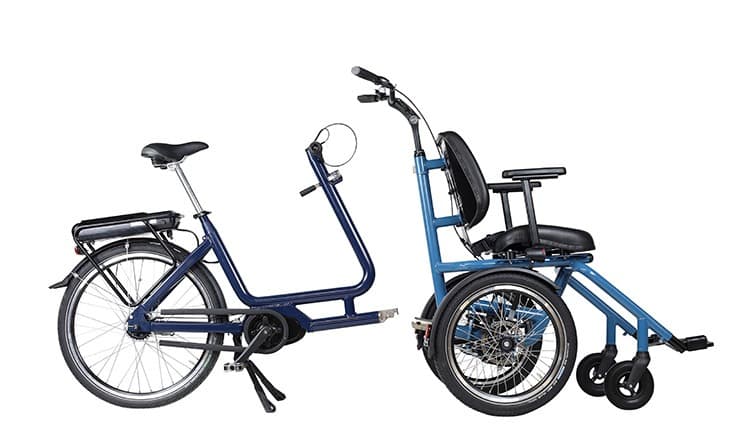 Huka Diaz rolstoelfiets met afneembare rolstoel afkoppeling