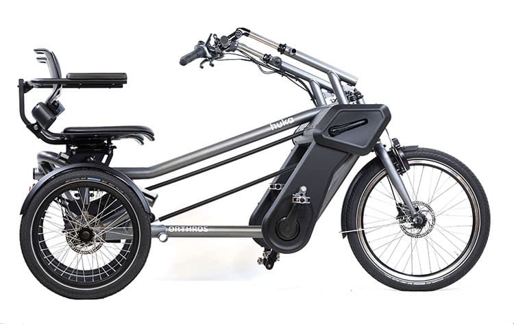 Huka Orthros duofiets zilver zijaanzicht