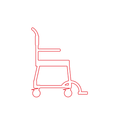 Verrijdbare douche- en toiletstoel