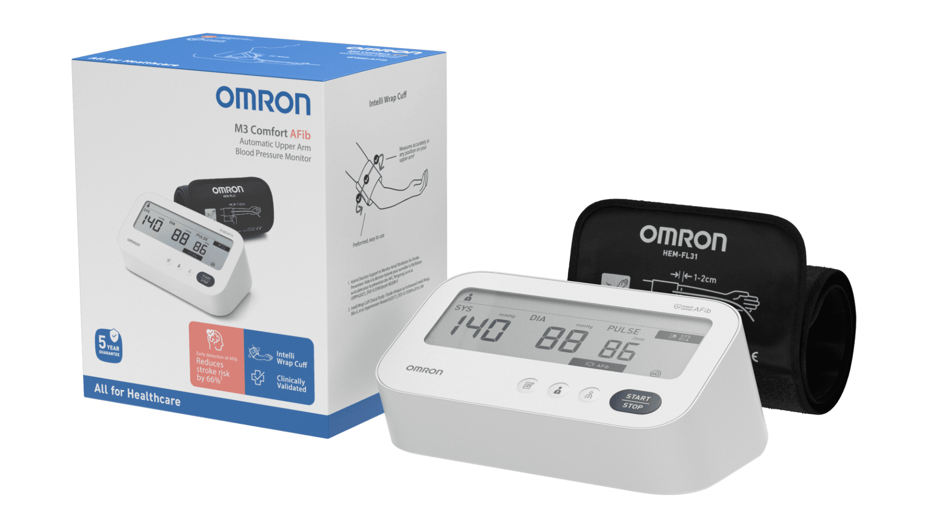 Bloeddrukmeter Omron M3 Comfort AFib (A verpakking