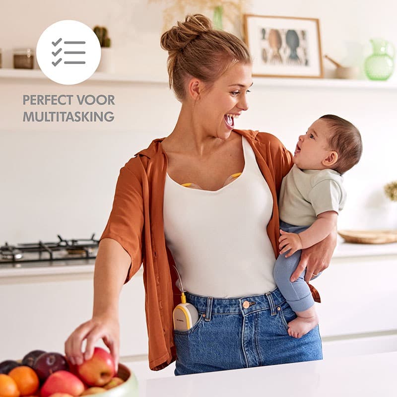 Medela Freestyle hands-free borstkolf sfeerbeeld multitasking