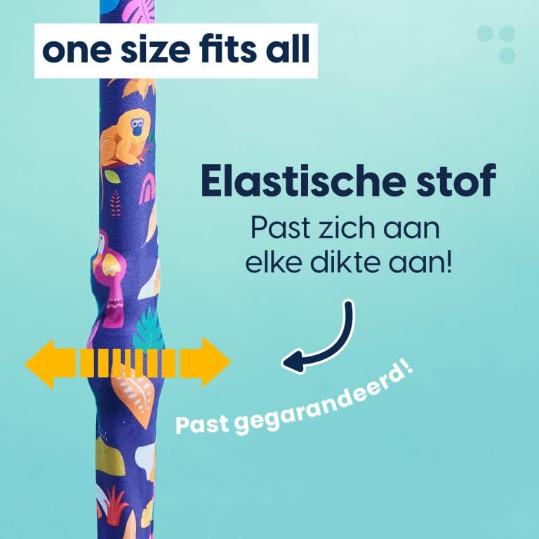 MyCover afneembare wandelstok- en elleboogkrukhoes elastische stof one size fits all