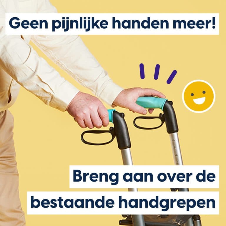 MyRollerSleeve gelpad en hoes voor rollator handvat usp drukverdeling tegen pijnlijke handen
