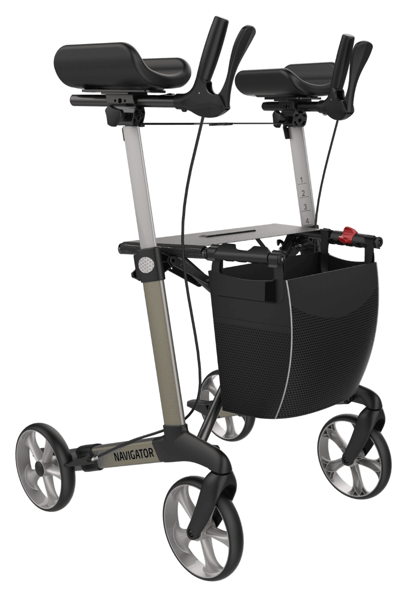 Navigator rollator met draaibare armschalen