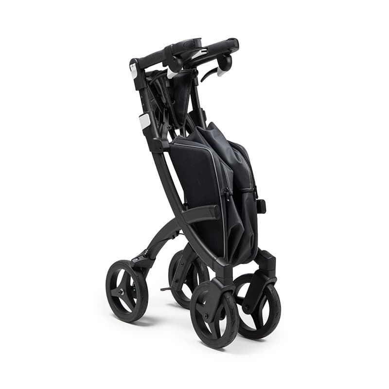 Rollz Flex 2 rollator boodschappenrollator opgevouwen zwart