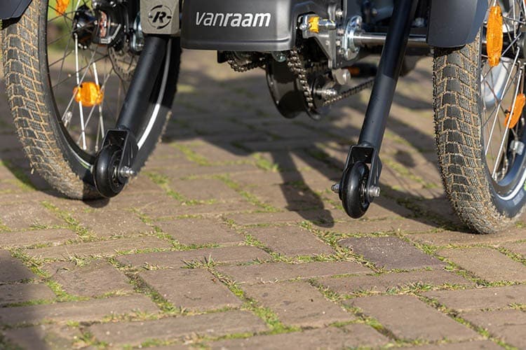 Van Raam Easy Go Scootmobielfiets elektrisch detail anti kiepwieltjes