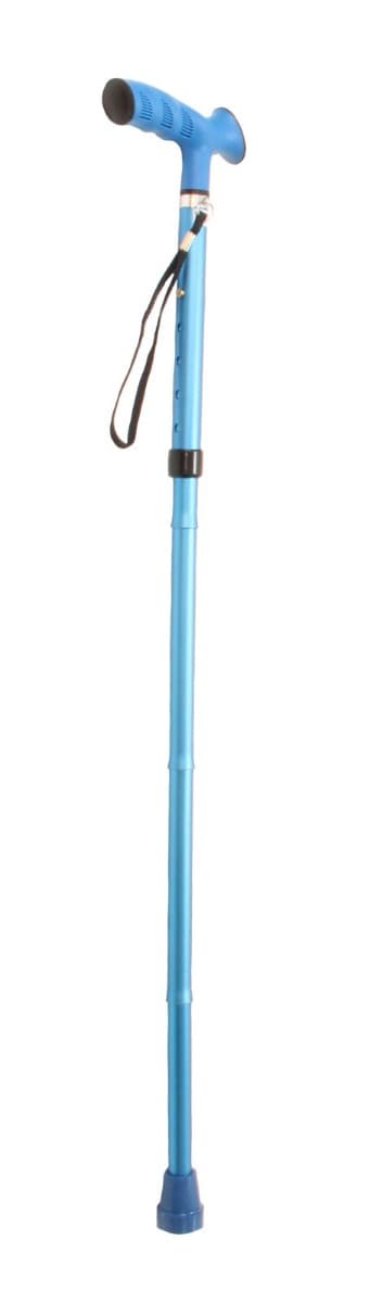 Premis opvouwbare wandelstok met TPR-greep - blauw