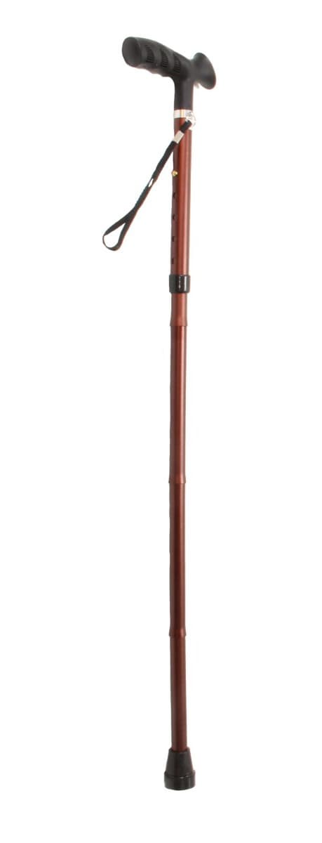 Premis opvouwbare wandelstok met TPR-greep - brons