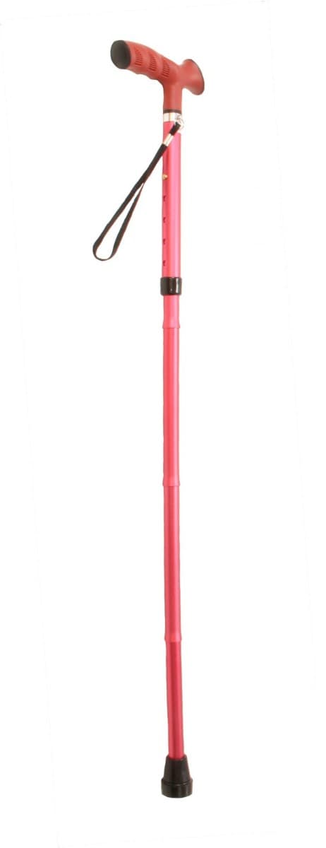 Premis opvouwbare wandelstok met TPR-greep - rood