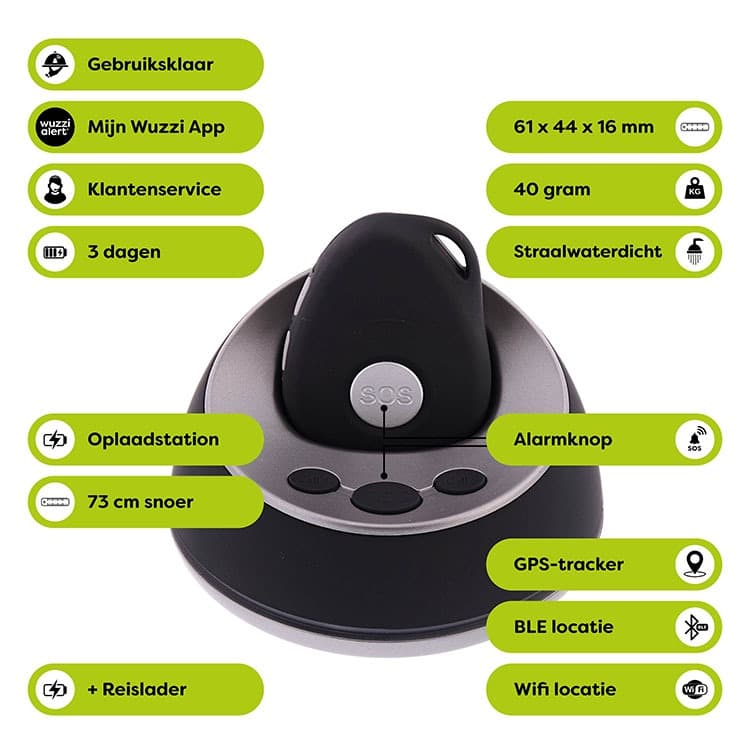 Wuzzi Alert Pebbles persoonsalarmering startpakket