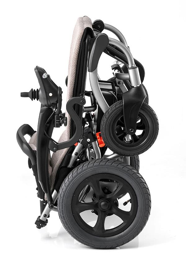 Elektrische rolstoel opklapbaar en lichtgewicht Excel X50R+ opgeklapt