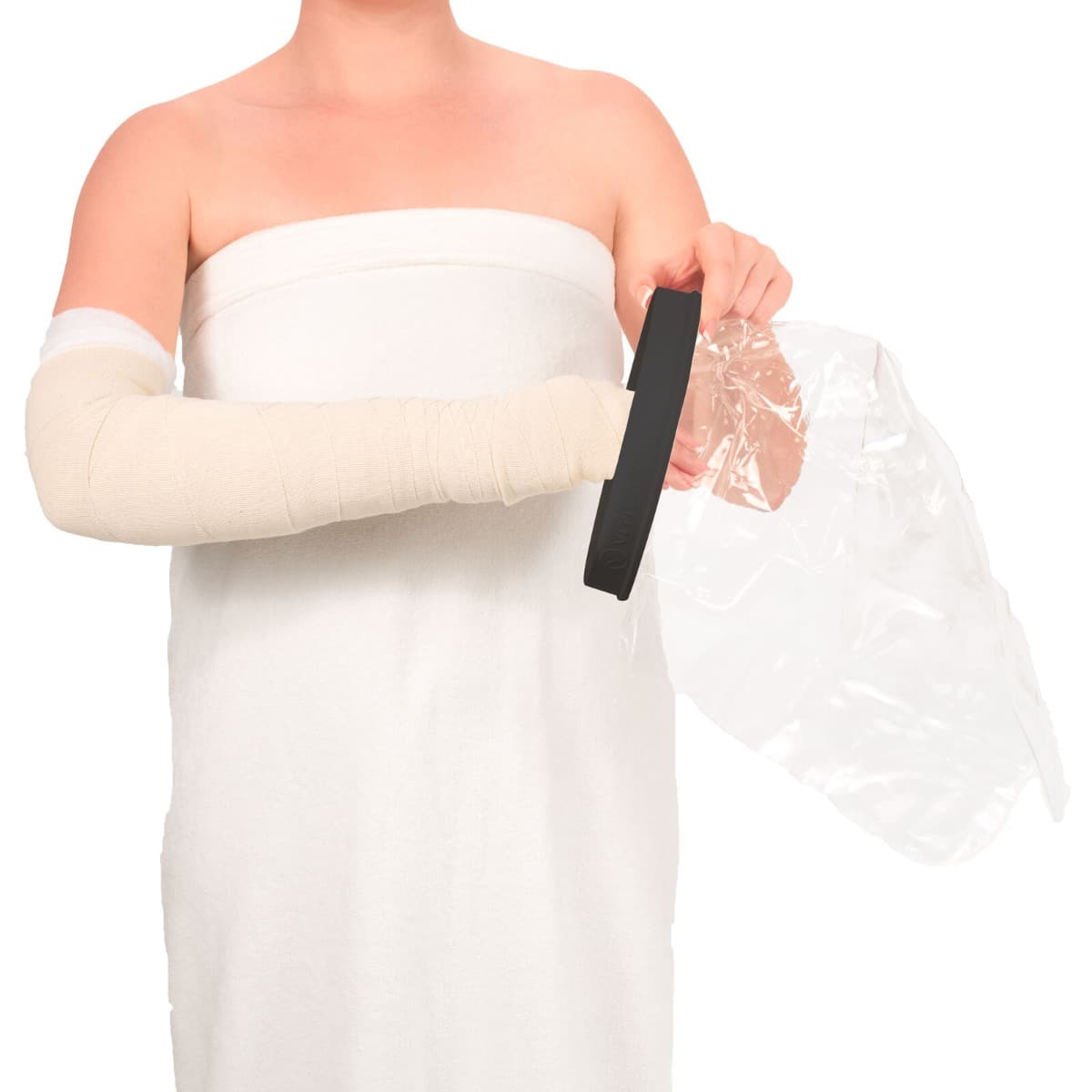 Douchehoes hele arm volwassene aantrekken