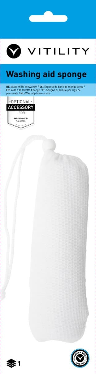 Vervangbare spons voor de vitility washulp verpakking
