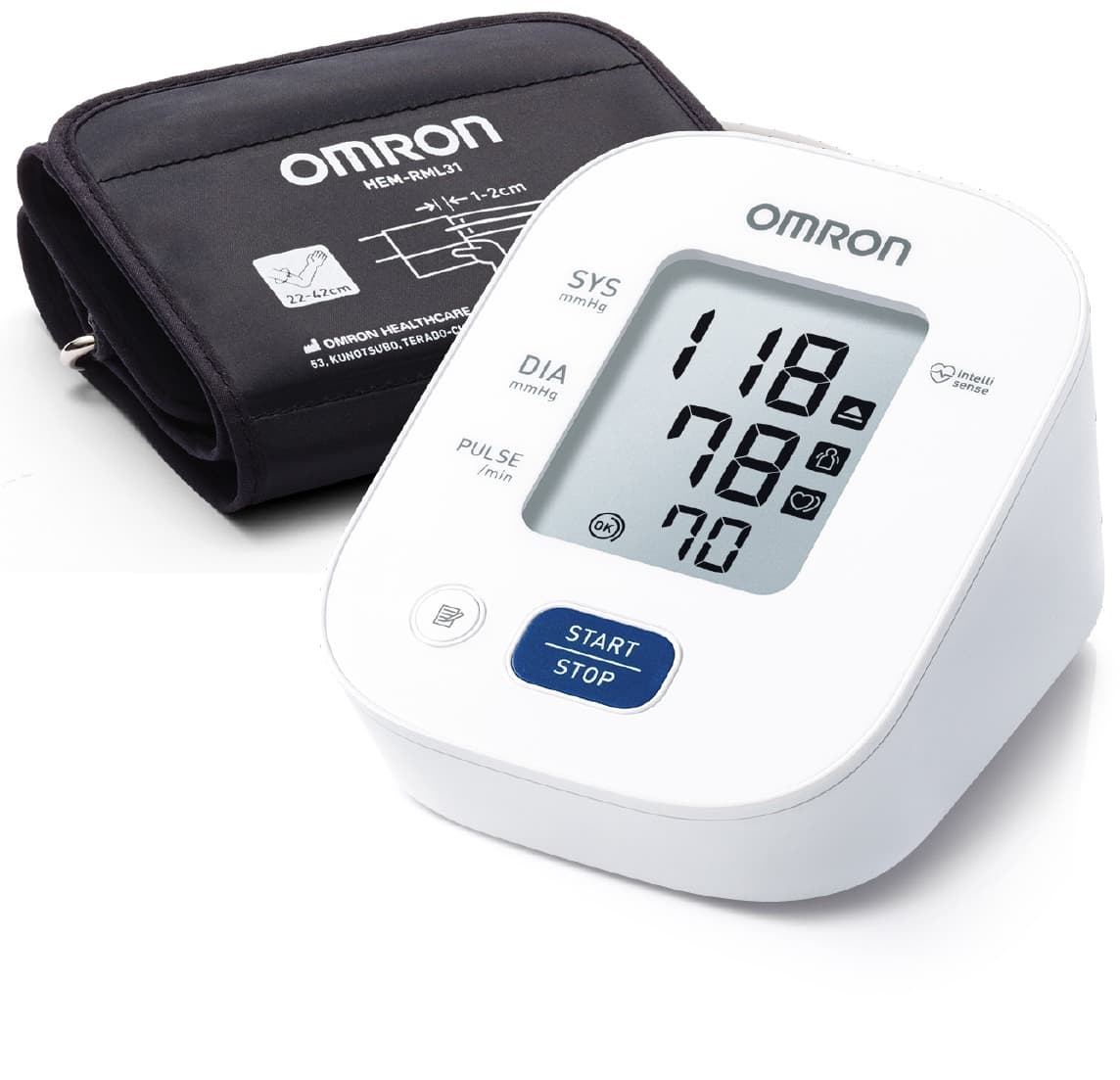 Omron bloeddrukmeter M2+ afbeelding met armband