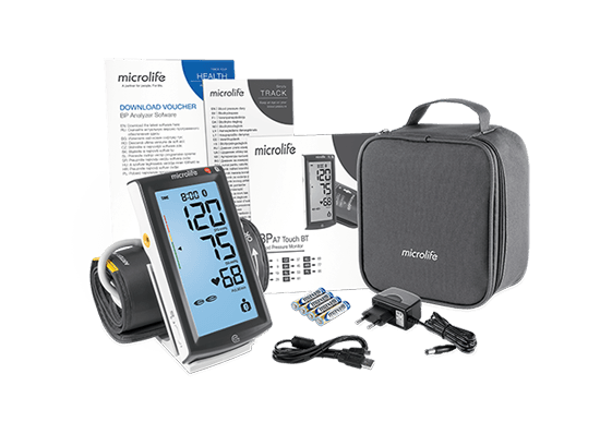 Microlife BP A7 Touch BT bloeddrukmeter inhoud verpakking