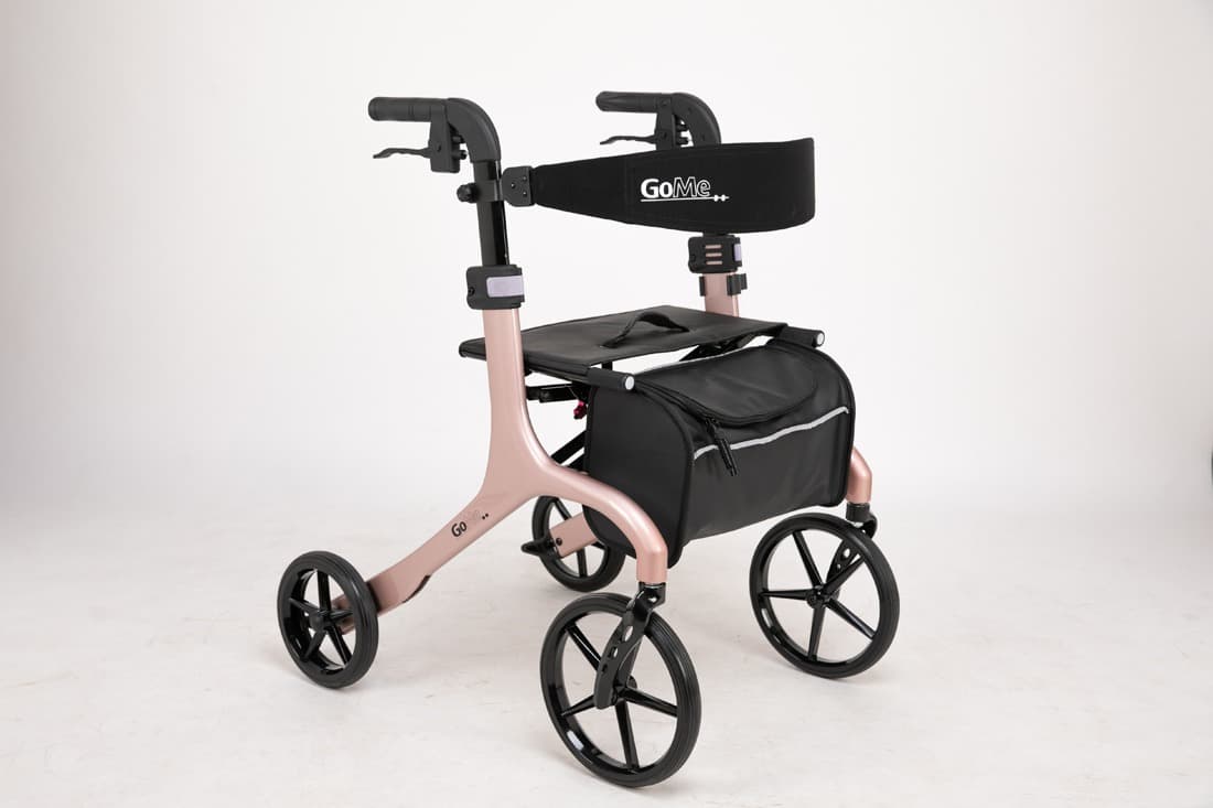 GoMe Two carbon rollator - rose