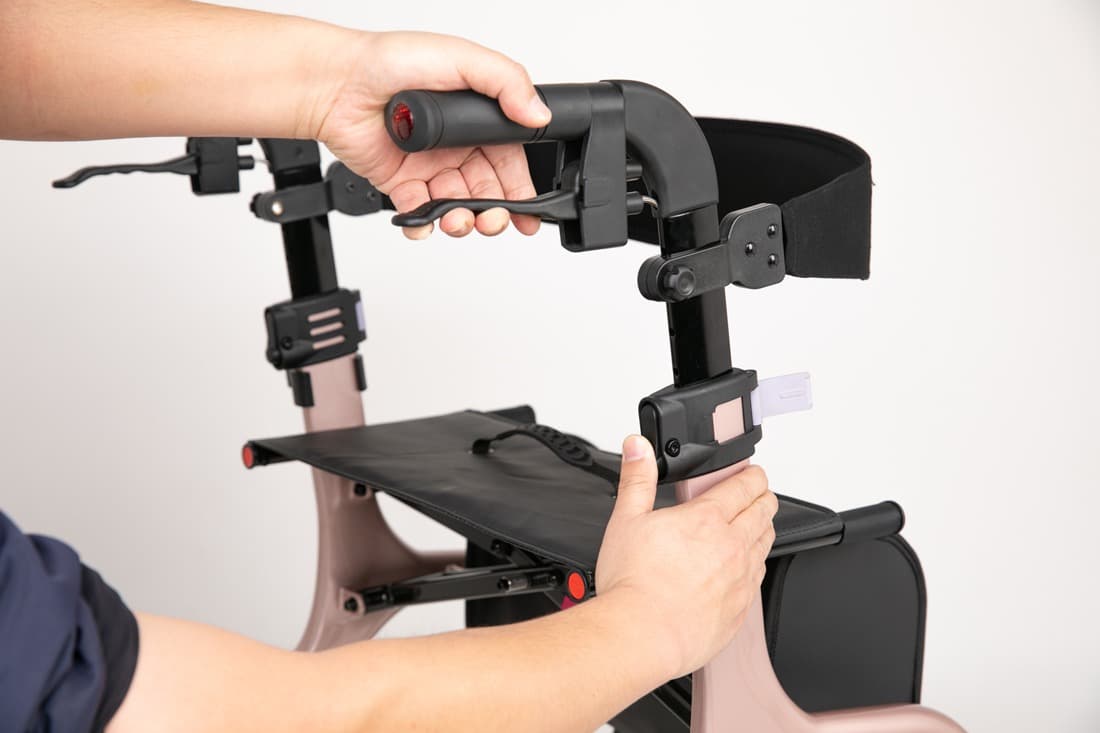GoMe Two carbon rollator - verstelbare handgreep