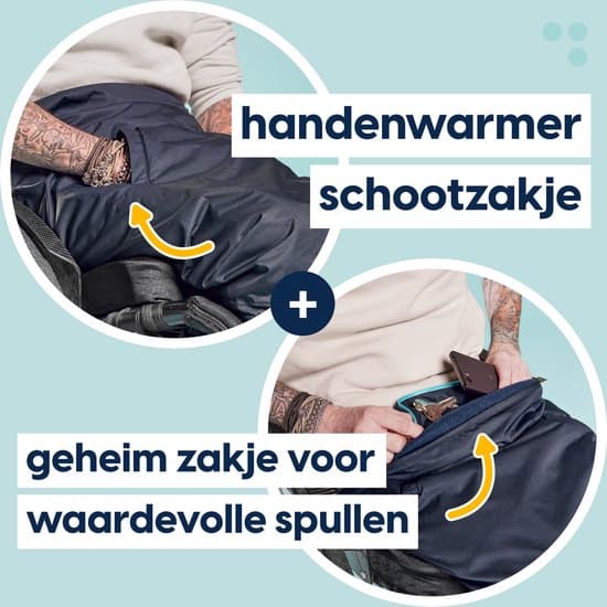 myBlanket rolstoeldeken met fleecevoering schootzakje voor handen en zak voor waardevolle spullen