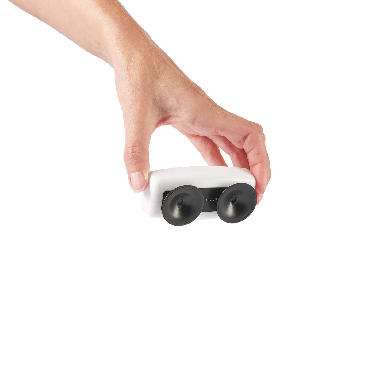 Nagelborstel op zuignap wit detail zuignappen