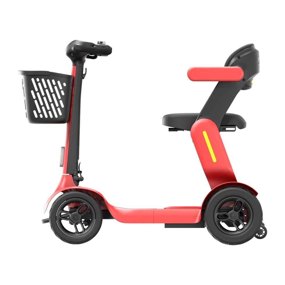 TTZ Electric scootmobiel rood zijaanzicht