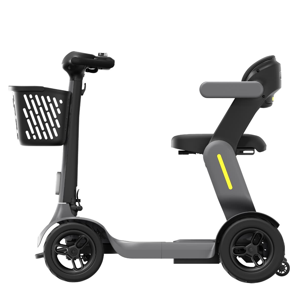 TTZ Electric scootmobiel grijs zijaanzicht