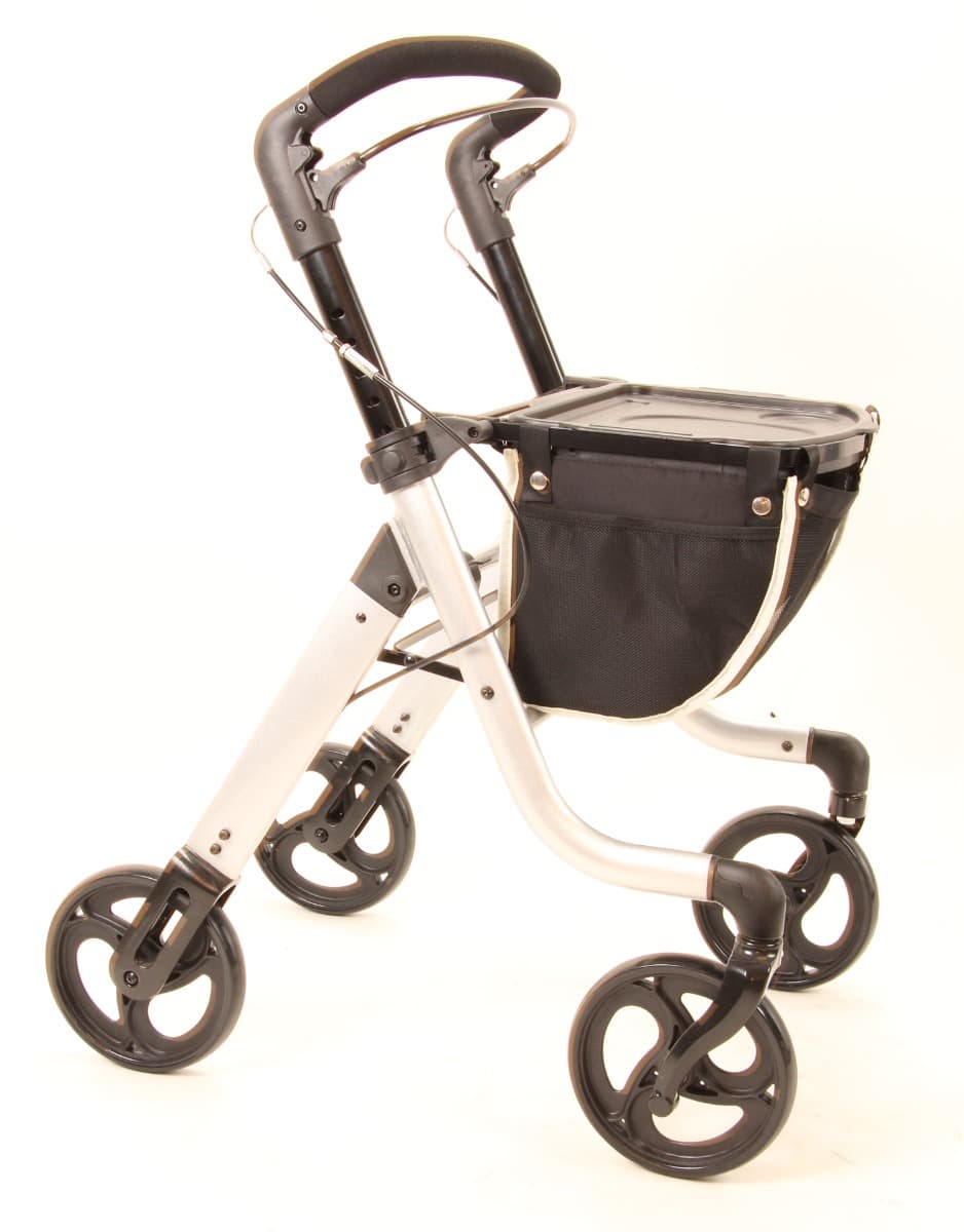 Premis Alino hybride rollator zilver zijkant