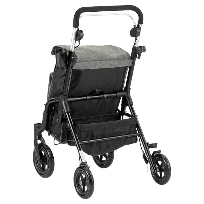 MultiMotion Shopper boodschappenrollator grijs achterkant