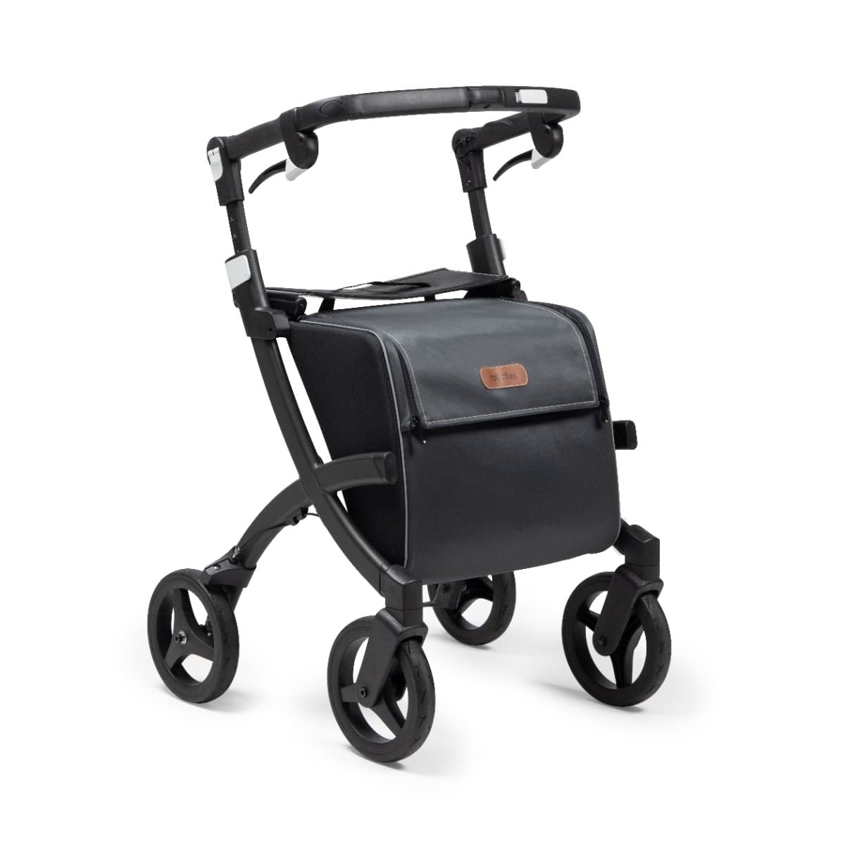 Rollz Flex 2 rollator boodschappenrollator schuinvooraanzicht zwart