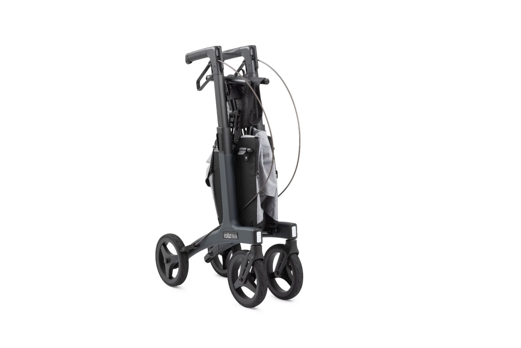Rollz Flow rollator zwart opgevouwen